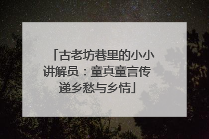 古老坊巷里的小小讲解员：童真童言传递乡愁与乡情