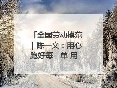 全国劳动模范｜陈一文：用心跑好每一单 用爱回馈这座城