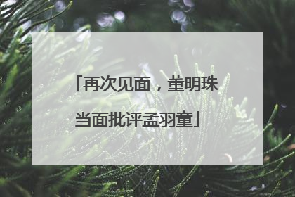 再次见面，董明珠当面批评孟羽童