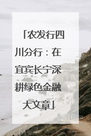 农发行四川分行：在宜宾长宁深耕绿色金融大文章