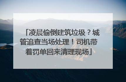 凌晨偷倒建筑垃圾？城管追查当场处理！司机带着罚单回来清理现场