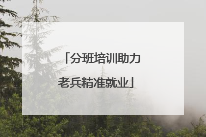 分班培训助力老兵精准就业