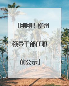 刚刚！柳州领导干部任职前公示