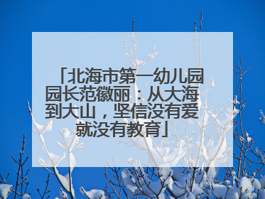北海市第一幼儿园园长范徽丽：从大海到大山，坚信没有爱就没有教育