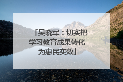 吴晓军：切实把学习教育成果转化为惠民实效