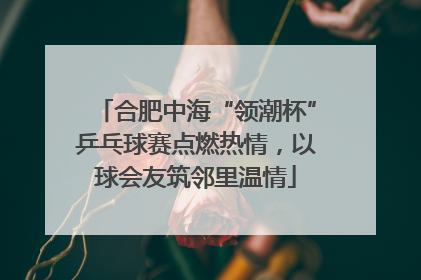合肥中海“领潮杯”乒乓球赛点燃热情，以球会友筑邻里温情