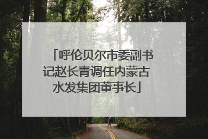 呼伦贝尔市委副书记赵长青调任内蒙古水发集团董事长