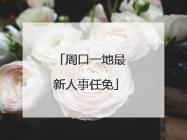 周口一地最新人事任免