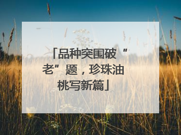 品种突围破“老”题，珍珠油桃写新篇