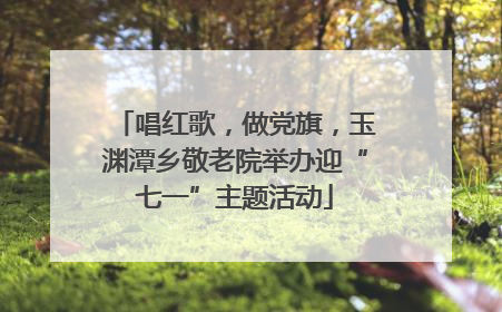 唱红歌，做党旗，玉渊潭乡敬老院举办迎“七一”主题活动