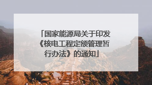 国家能源局关于印发《核电工程定额管理暂行办法》的通知