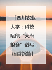 四川农业大学：科技赋能“天府粮仓”谱写稻香新篇