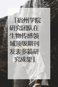 宿州学院研究团队在生物传感领域顶级期刊发表多篇研究成果
