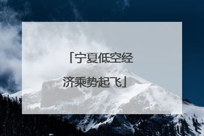 宁夏低空经济乘势起飞