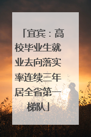 宜宾：高校毕业生就业去向落实率连续三年居全省第一梯队