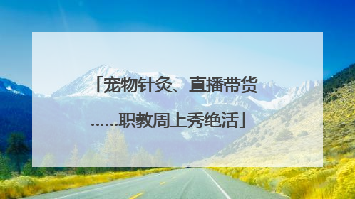 宠物针灸、直播带货……职教周上秀绝活