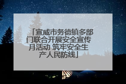 宣威市务德镇多部门联合开展安全宣传月活动 筑牢安全生产人民防线