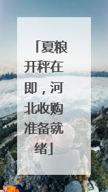夏粮开秤在即，河北收购准备就绪