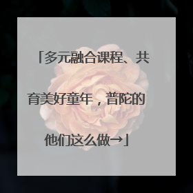 多元融合课程、共育美好童年，普陀的他们这么做→