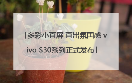 多彩小直屏 直出氛围感 vivo S30系列正式发布