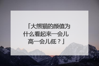 大熊猫的颜值为什么看起来一会儿高一会儿低？