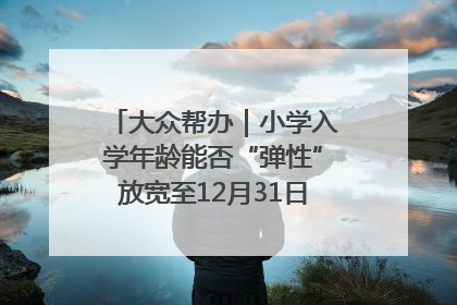 大众帮办｜小学入学年龄能否“弹性”放宽至12月31日？有地方已在探索
