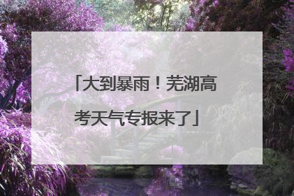 大到暴雨！芜湖高考天气专报来了