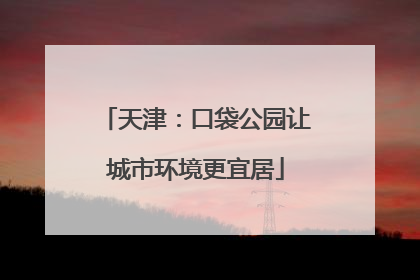 天津：口袋公园让城市环境更宜居
