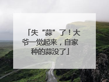 失“蒜”了！大爷一觉起来，自家种的蒜没了