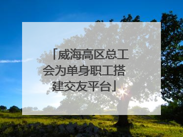 威海高区总工会为单身职工搭建交友平台