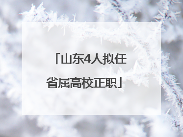 山东4人拟任省属高校正职