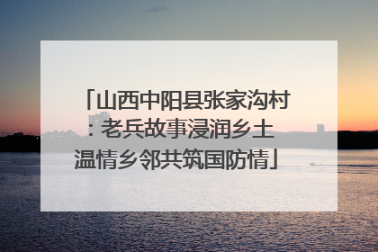 山西中阳县张家沟村：老兵故事浸润乡土 温情乡邻共筑国防情