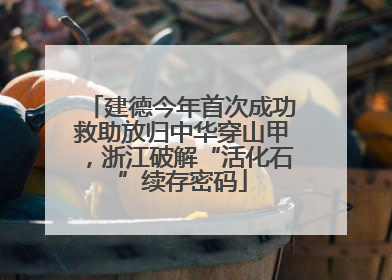 建德今年首次成功救助放归中华穿山甲，浙江破解“活化石”续存密码