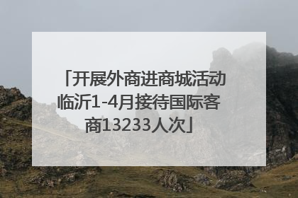 开展外商进商城活动 临沂1-4月接待国际客商13233人次