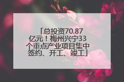 总投资70.87亿元！梅州兴宁33个重点产业项目集中签约、开工、竣工