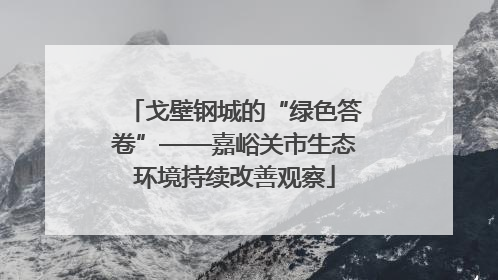 戈壁钢城的“绿色答卷”——嘉峪关市生态环境持续改善观察