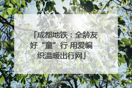 成都地铁：全龄友好“童”行 用爱编织温暖出行网