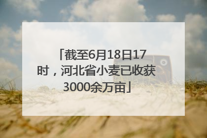 截至6月18日17时，河北省小麦已收获3000余万亩