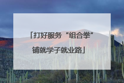 打好服务“组合拳” 铺就学子就业路