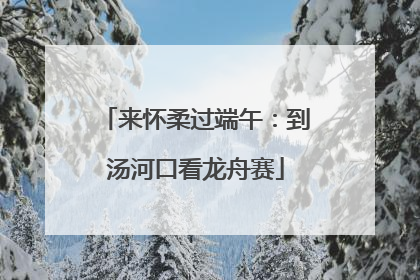 来怀柔过端午：到汤河口看龙舟赛