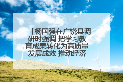 杨国强在广饶县调研时强调 把学习教育成果转化为高质量发展成效 推动经济稳健向好进中提质