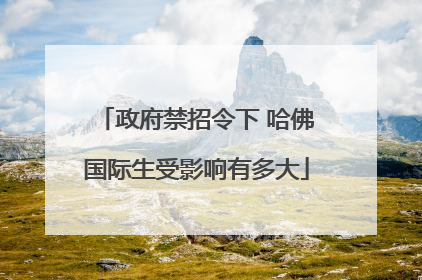 政府禁招令下 哈佛国际生受影响有多大