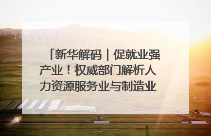新华解码｜促就业强产业！权威部门解析人力资源服务业与制造业融合发展试点