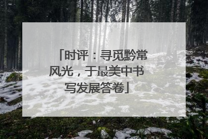 时评：寻觅黔常风光，于最美中书写发展答卷