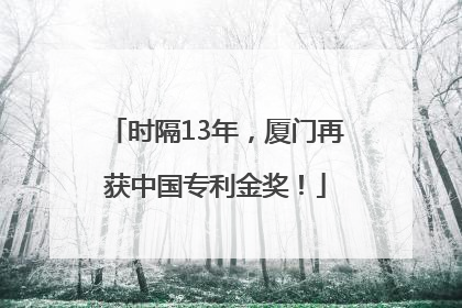 时隔13年，厦门再获中国专利金奖！