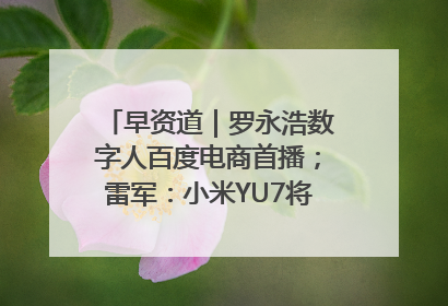 早资道｜罗永浩数字人百度电商首播；雷军：小米YU7将于6月底发布