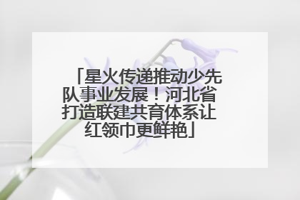 星火传递推动少先队事业发展！河北省打造联建共育体系让红领巾更鲜艳