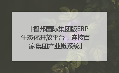 智邦国际集团版ERP生态化开放平台，连接百家集团产业链系统