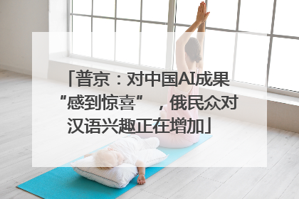 普京：对中国AI成果“感到惊喜”，俄民众对汉语兴趣正在增加