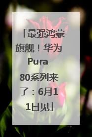 最强鸿蒙旗舰！华为Pura 80系列来了：6月11日见